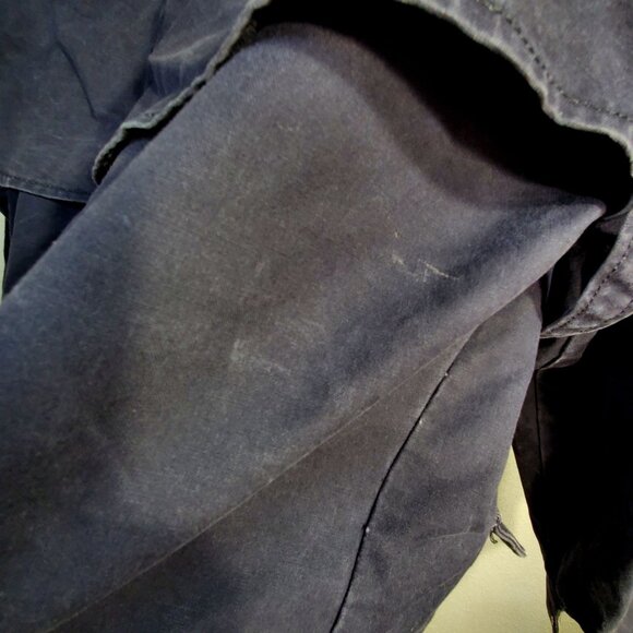 VTG Oilskin Full-Length Duster Coat With Cape Medium 100% Cotton Made In USA - Picture 12 of 16